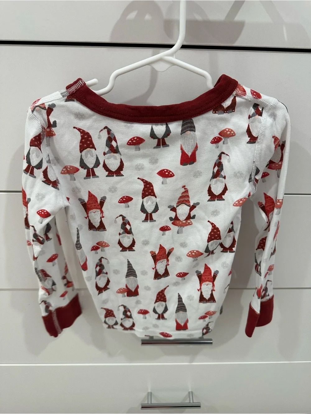 Children's Red Gnome Print Pajama Set - Size 5